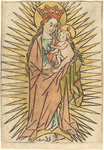Madonnan och barnet med ett päron av German 15th Century