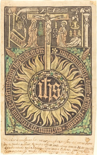 Den heliga monografin med symbolerna för korsfästelse och passion [recto] av German 15th Century