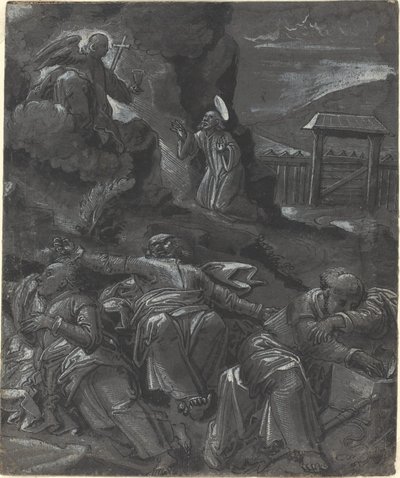 Kristus i Getsemane trädgård av German 16th Century