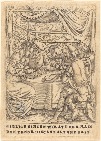 Vi sjunger kärleksfullt tenordiskanten alt och bas från massagen av German 16th Century