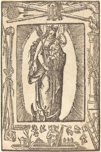 Madonna och barn av German 16th Century