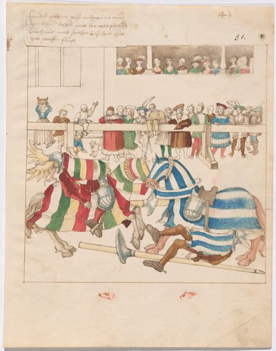 Mock Joust of War med fasta sköldar av German 16th Century