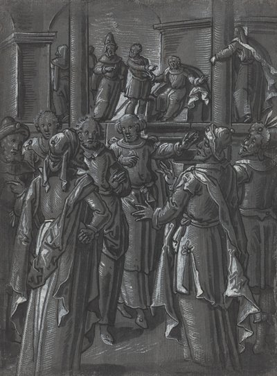 Översteprästen framför Pilatus [verso] av German 16th Century