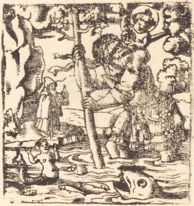 Sankt Christopher av German 16th or 19th Century