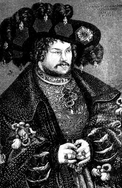 Porträtt av Joachim I Nestor 1484-1535, kurfurst av Brandenburg Kopia efter Lucas Cranach t. E, 1400-talet av German Master