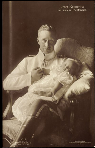 Kronprins Friedrich Wilhelm med dotter, Liersch 7518 av German Photographer