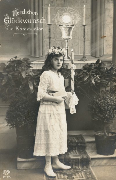 Kort för första kommunionen (svartvitt foto) av German Photographer
