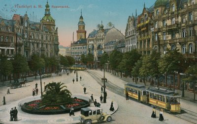 Frankfurt, Rossmarkt. Vykort skickat 1913. av German Photographer