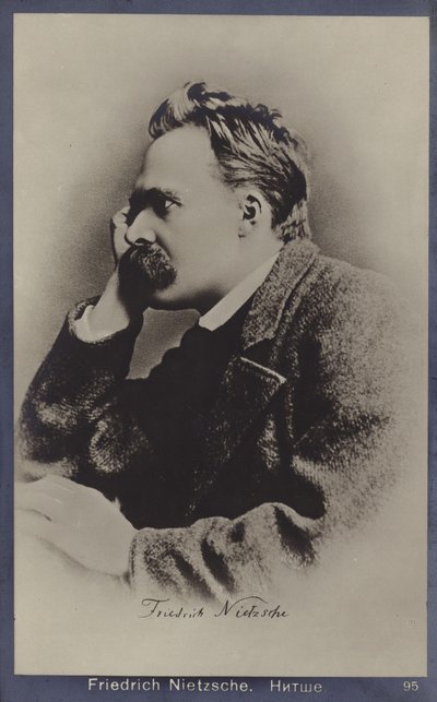 Friedrich Nietzche (1844-1900), tysk filosof och författare (svartvitt foto) av German Photographer