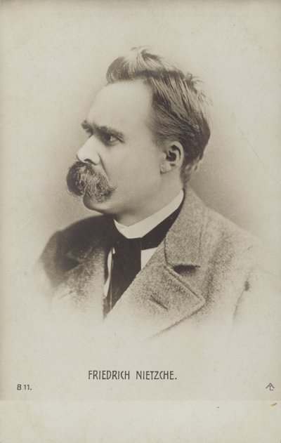 Friedrich Nietzche (1844-1900), tysk filosof och författare (svartvitt foto) av German Photographer