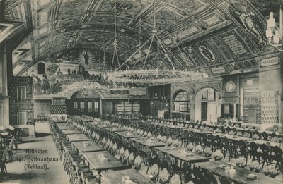 München, Hofbrauhaus. Vykort skickat den 11 mars 1913. av German Photographer