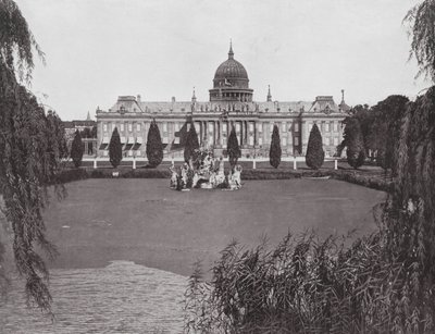 Potsdam, stadsslottet och Neptunusfontänen (svartvitt foto) av German Photographer