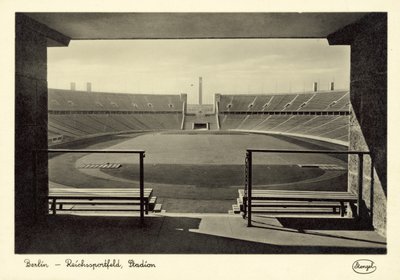 Olympiastadion, Reichssportfeld, Berlin (svartvitt foto) av German Photographer