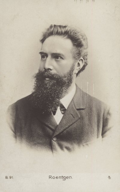 Wilhelm Roentgen (1845-1923), tysk fysiker (svartvitt foto) av German Photographer