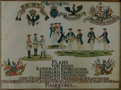 En samling av manöverplaner av Ludvig IX av Hessen-Darmstadt av German School