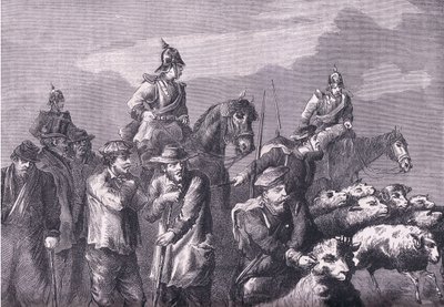 En födosöksfest, Cassells historia om kriget mellan Frankrike och Tyskland publicerad av Cassell and Company Limited, ca 1890 (litho) av German School