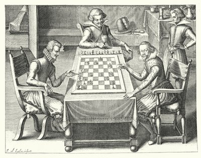 Ett parti schack (gravyr) av German School