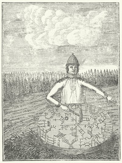 En shaman av den samiska kulturen i Lappland (gravyr) av German School