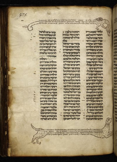 Lägg till. 21160, f.188, Mikrografi av två hundar som jagar ett rådjur, träd med fåglar och en drake, vid Nummer (kap. 2-3). av German School