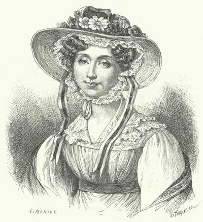 Adelaide, prinsessan av Orleans (gravyr) av German School
