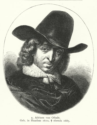 Adriaen van Ostade, målare från den holländska guldåldern (gravyr) av German School