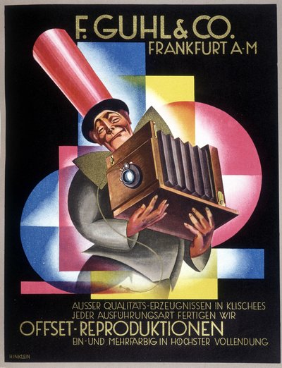 Reklam för den tyska kameratillverkaren Offset. I "" Gebrauchs Graphik"", tysk tidning av German School