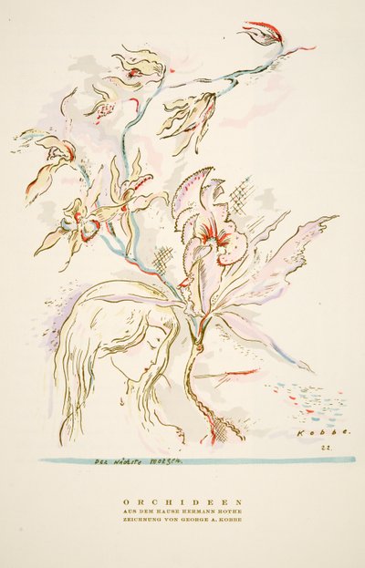 Annons "Orchideen aus dem Hause Hermann Roth" från Styl, utg.1922 (pochoirtryck) av German School