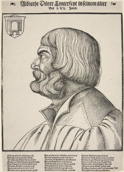 Albrecht Durer, 56 år (träsnitt) av German School
