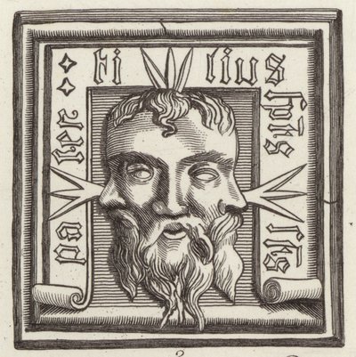 Amulett. Illustration för bilder Atlas (gravyr) av German School