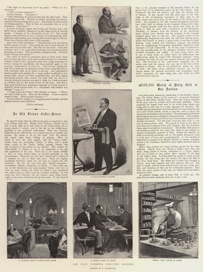Ett gammalt kaffehus i Wien (litho) av German School