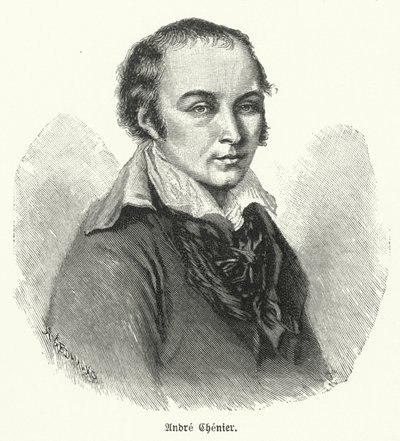 Andre Chenier, fransk poet (litho) av German School
