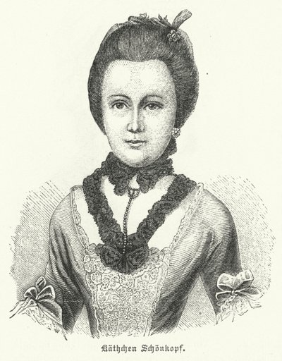 Anna Katharina Schoenkopf (1746-1810), inspiration till den tyske författaren Johann Wolfgang Goethes kärleksdikter Anttenlieder av German School