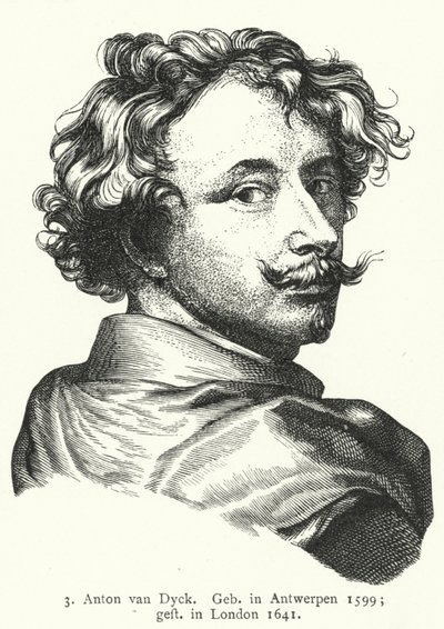 Anthony van Dyck, flamländsk barockkonstnär (gravyr) av German School