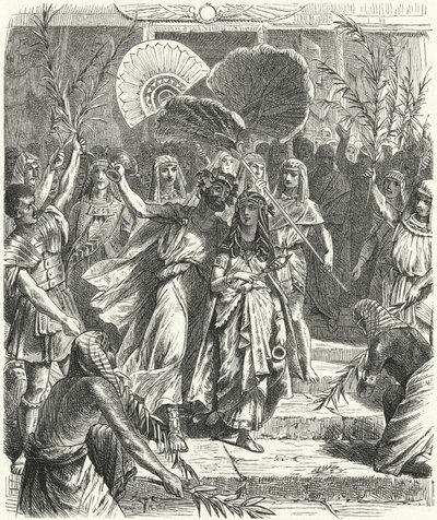 Antony och Cleopatra som Osiris och Isis (gravyr) av German School