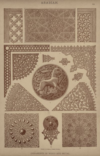 Arabian, Ornament i trä och metall av German School