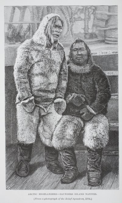 Arctic Highlanders - Saunders Island Natives, pub. London 1886 (gravyr) av German School
