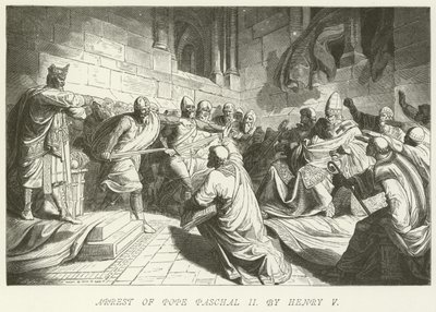Arrestering av påven Paschal II av Henrik V av German School