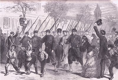 Ankomst till Paris av preussiska fångar efter slaget före Bagneun, Cassells historia om kriget mellan Frankrike och Tyskland publicerad av Cassell and Company Limited, ca 1890 (litho) av German School