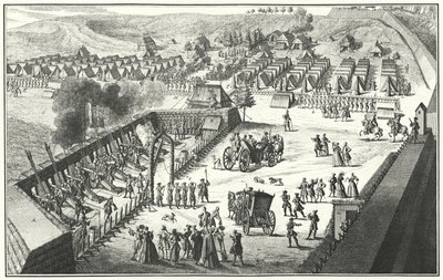 Artilleriskjutövning, Nürnberg, 1733 (gravyr) av German School