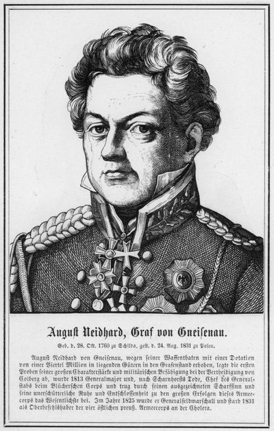 August Neidhard, greve av Gneisenau (gravyr) av German School