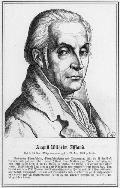 August Wilhelm Iffland (gravyr) av German School