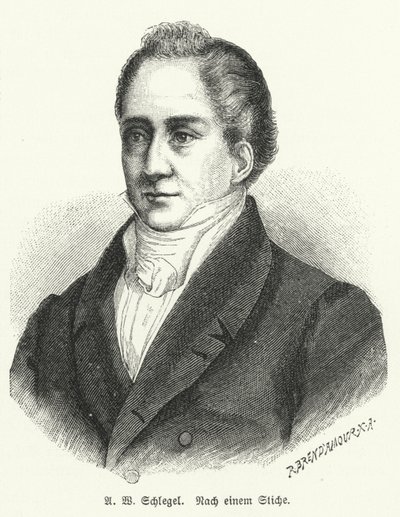 August Wilhelm Schlegel, tysk poet och översättare (litho) av German School