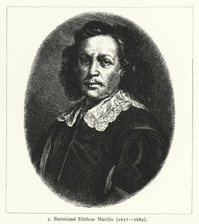 Bartolome Esteban Murillo, spansk barockmålare (gravyr) av German School