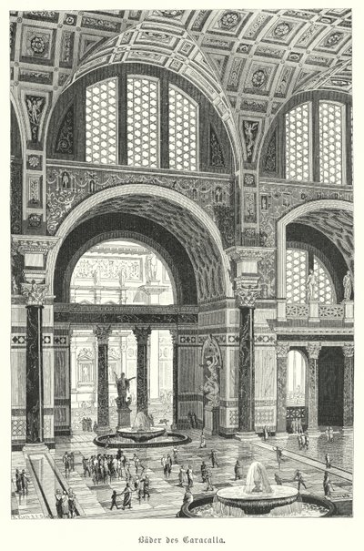 Caracalla-baden, Rom (gravyr) av German School