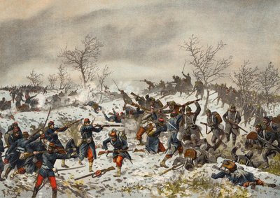 Slaget före Le Mans-Champagne, fransk-preussiska kriget, 11 januari 1871 av German School