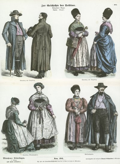 Bayerska dräkter, 1800-talet av German School