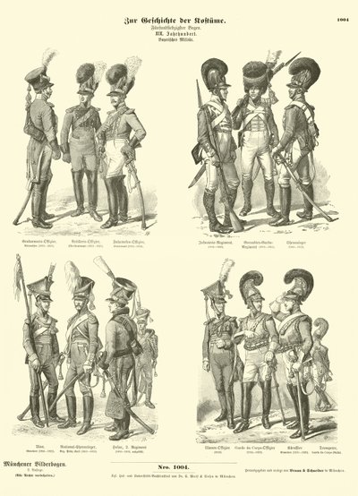 Bayerska militäruniformer, tidigt 1800-tal av German School