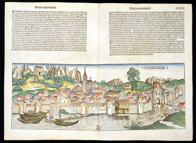 Fågelperspektiv av Constance från Nürnbergkrönikan av Hartmann Schedel (1440-1514) 1493 av German School