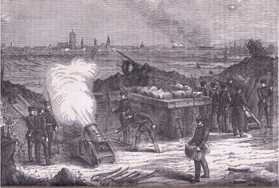 Bombardement av Schelestadt, Cassells historia om kriget mellan Frankrike och Tyskland publicerad av Cassell and Company Limited, ca 1890 (litho) av German School