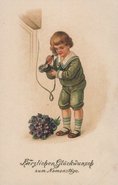 Pojke och telefon av German School